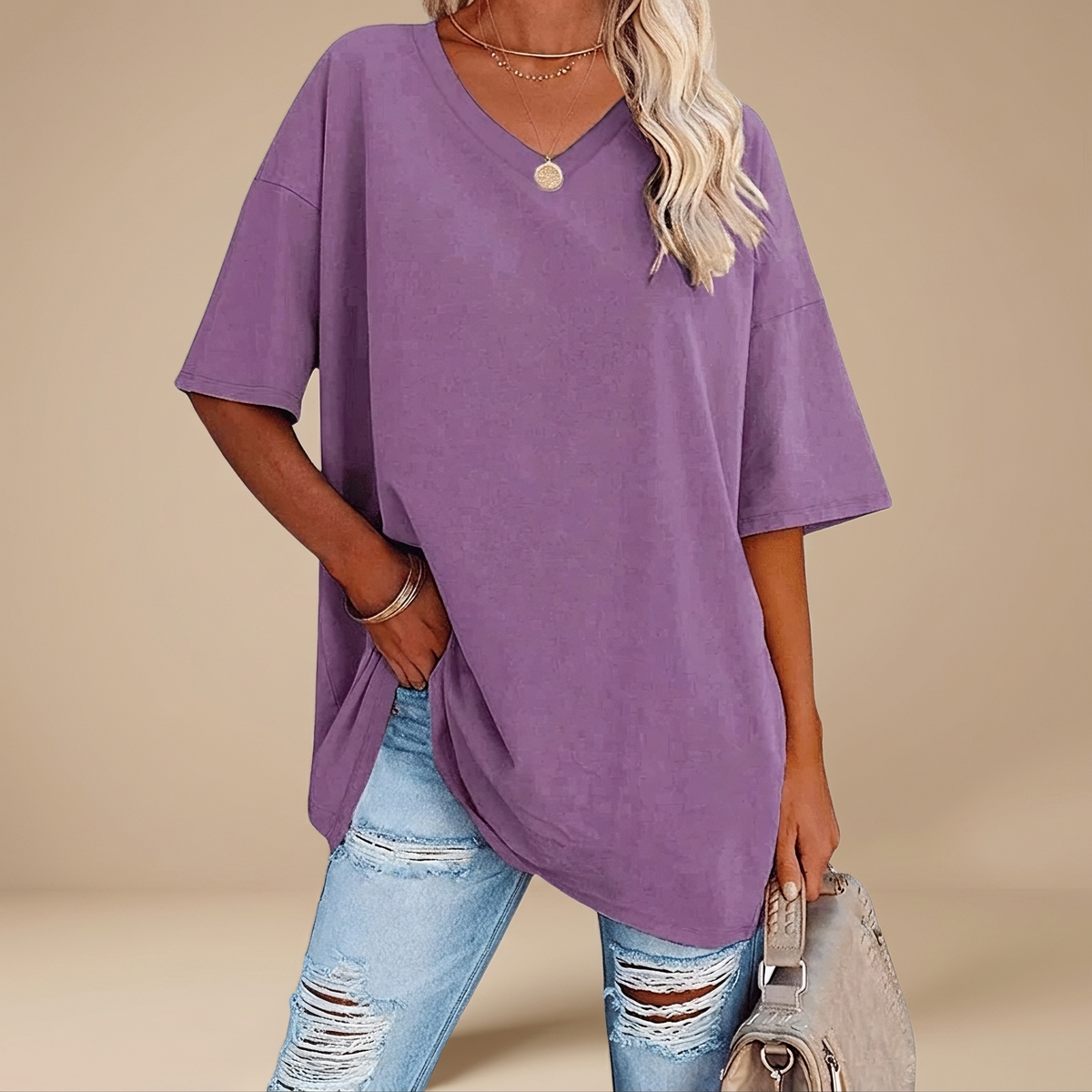 Alissa - Camiseta Casual de Gran Tamaño