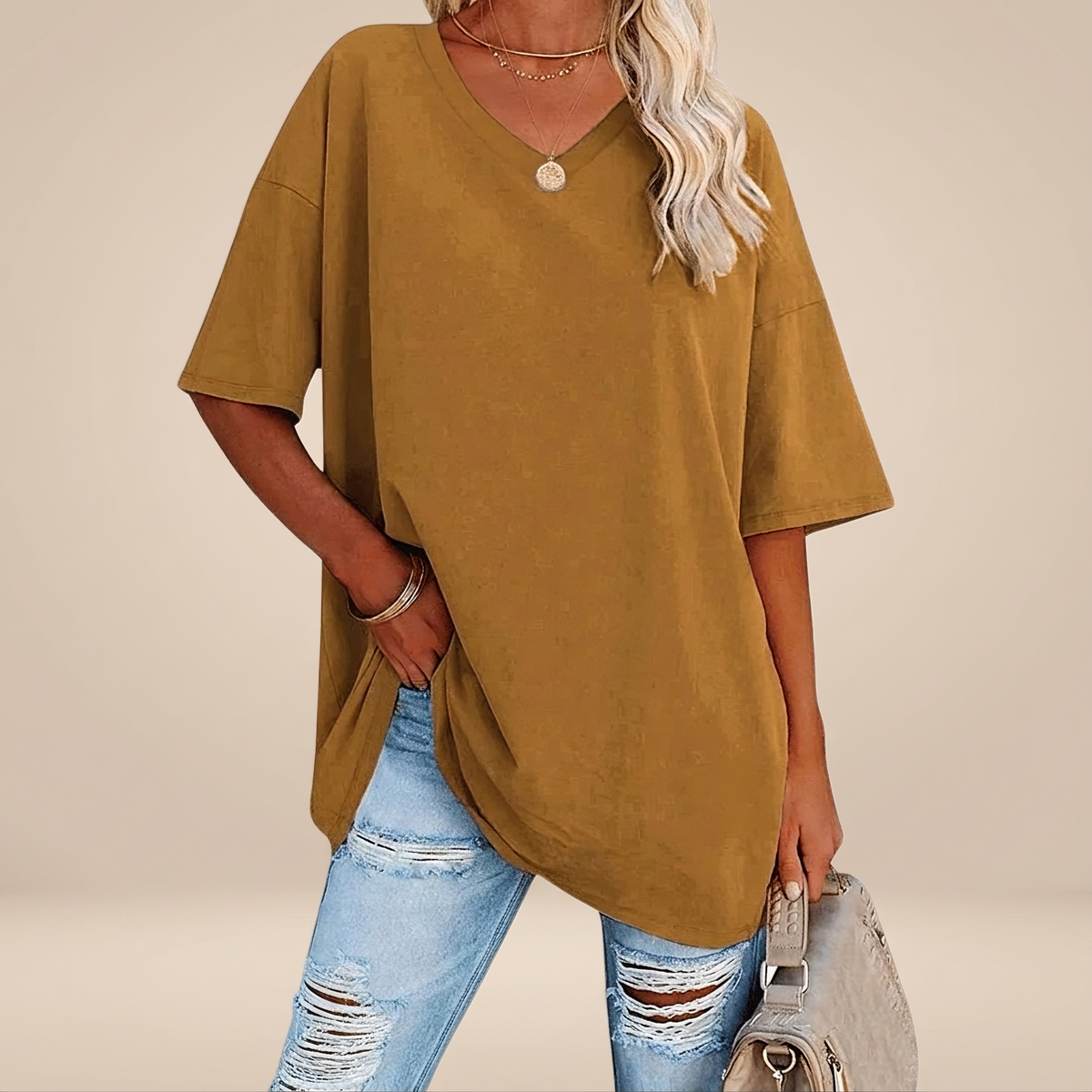 Alissa - Camiseta Casual de Gran Tamaño
