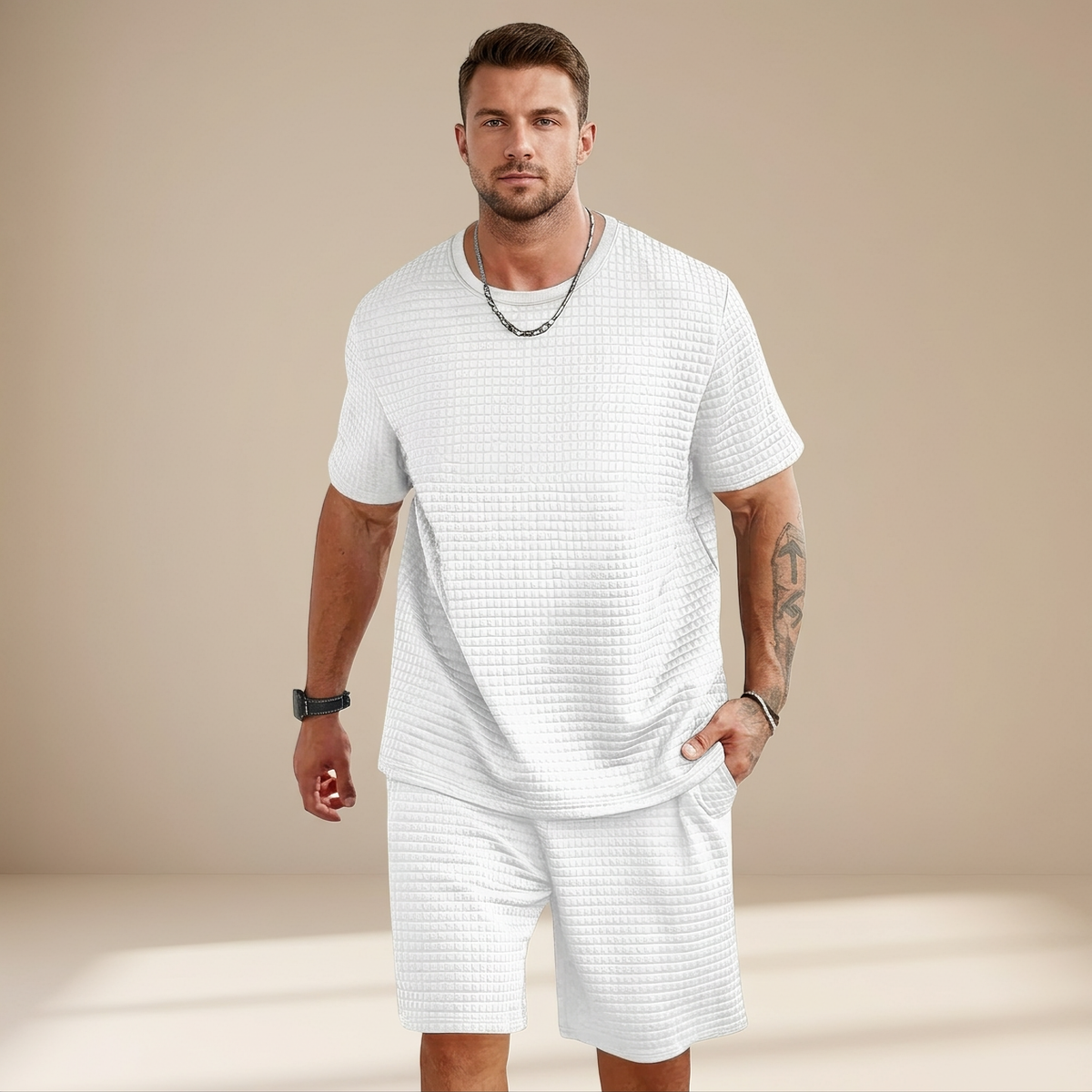 Harris - Conjunto Casual de Waffle