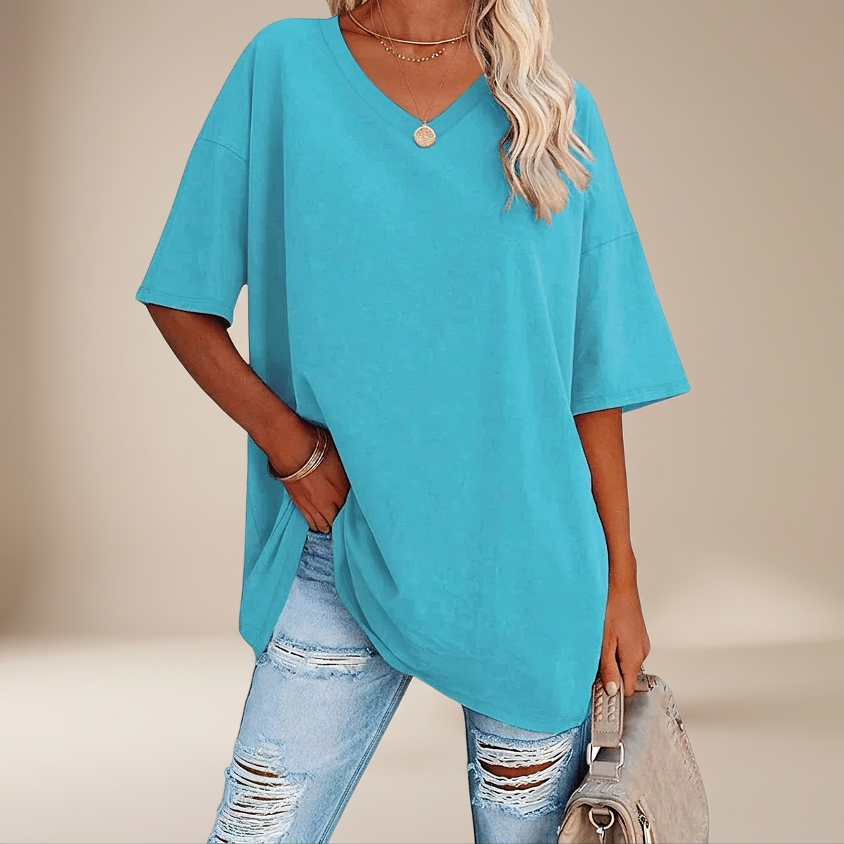 Alissa - Camiseta Casual de Gran Tamaño