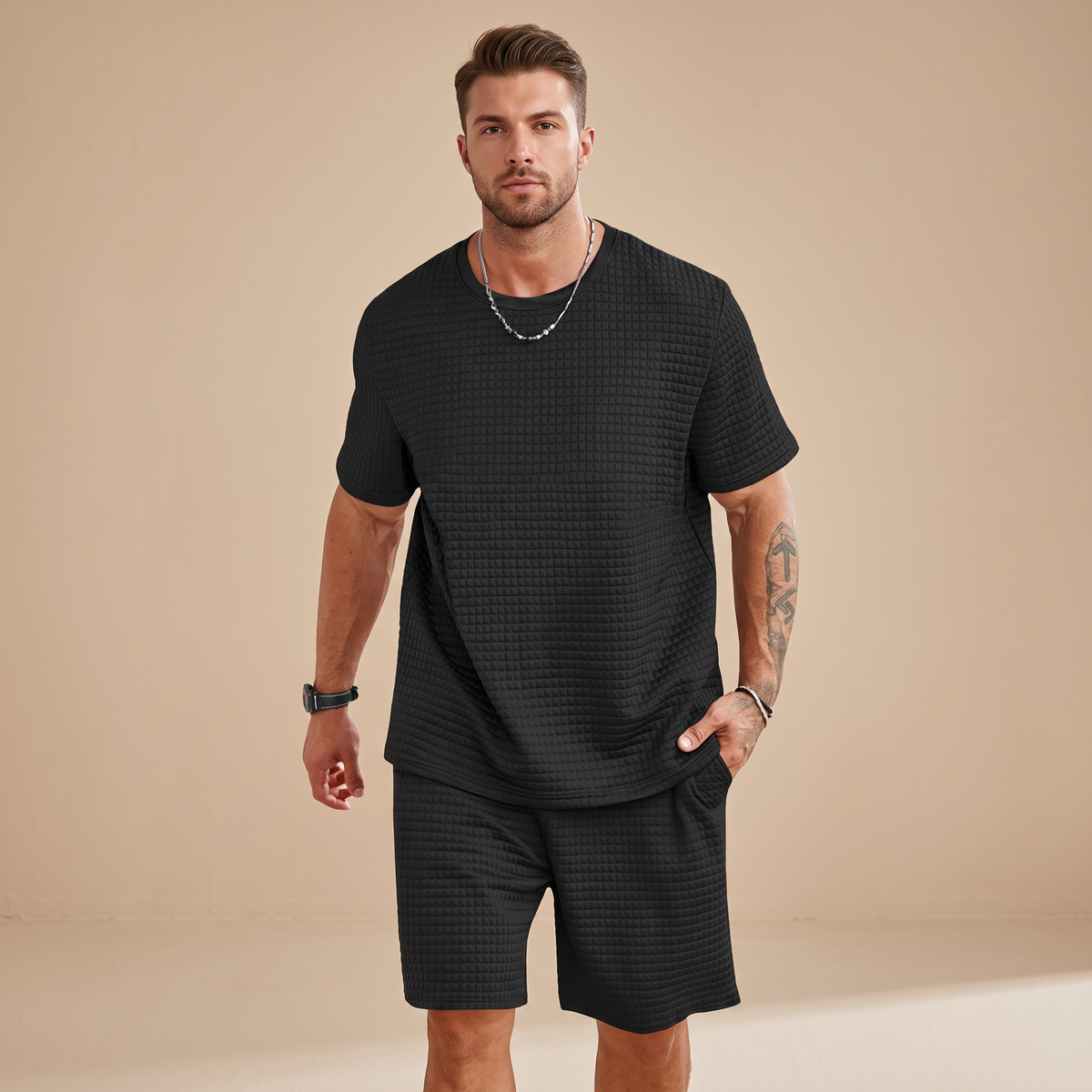 Harris - Conjunto Casual de Waffle