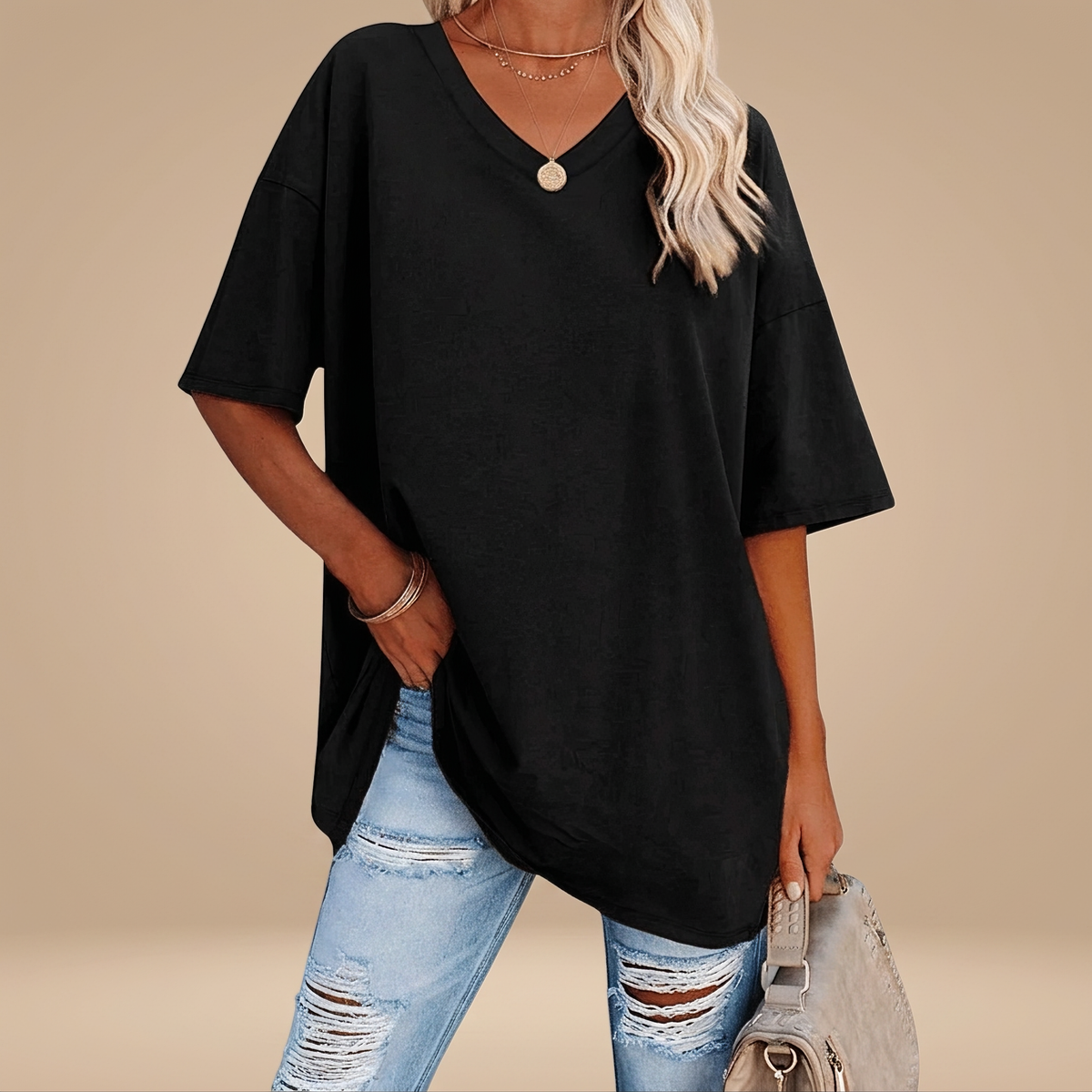 Alissa - Camiseta Casual de Gran Tamaño