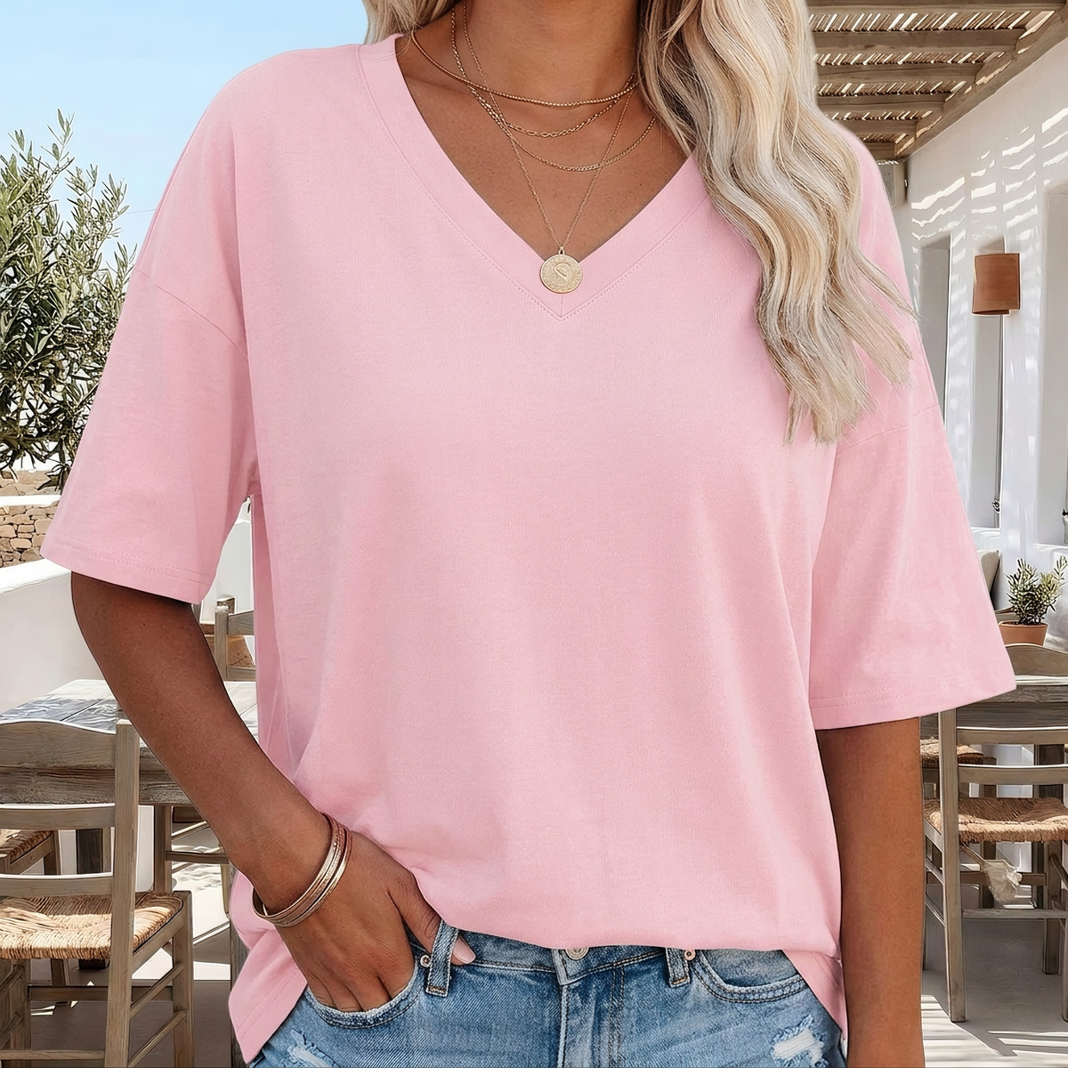 Alissa - Camiseta Casual de Gran Tamaño