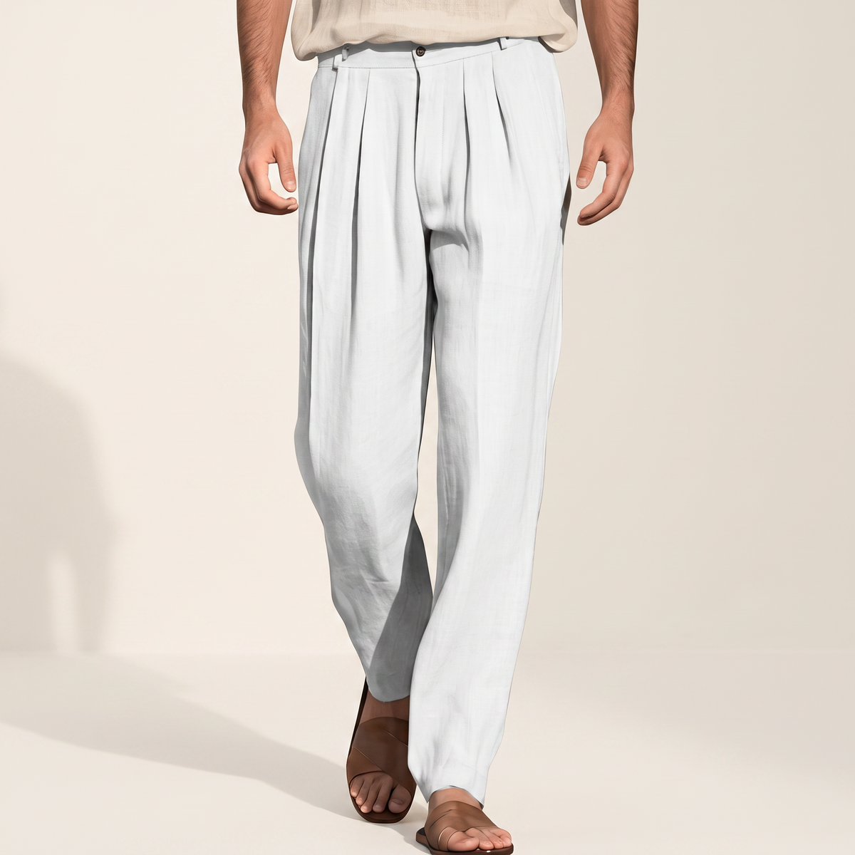 Randall - Pantalones Anchos Plisados Casuales