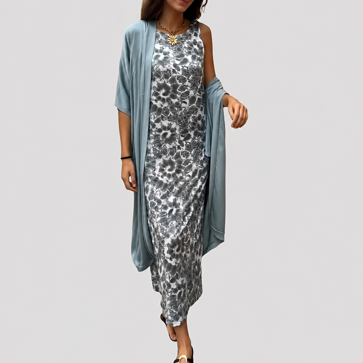 Hanna - Conjunto de Vestido de Dos Piezas Casual