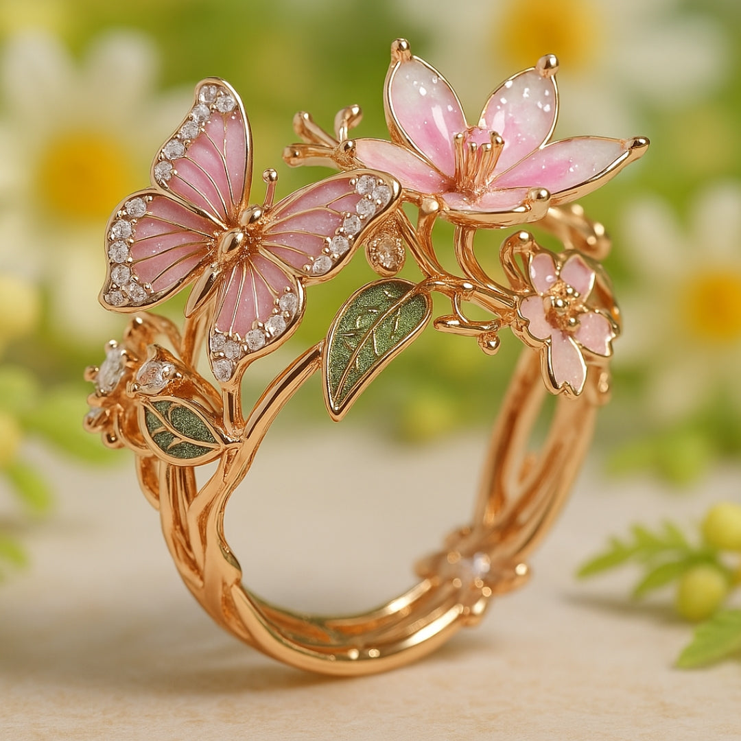 Meliora – Anillo de mariposa resplandeciente de circonio