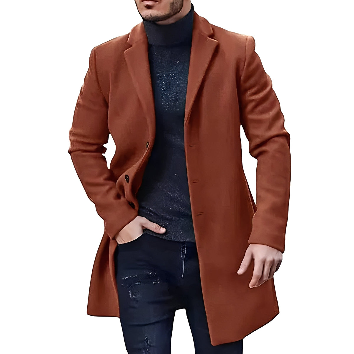 Denis - Chaqueta elegante de tweed de longitud media para hombres