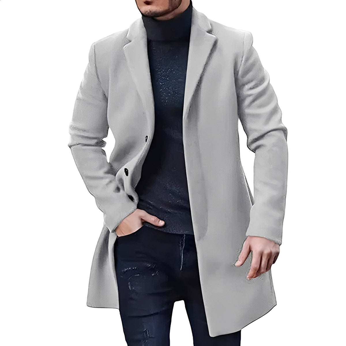 Denis - Chaqueta elegante de tweed de longitud media para hombres