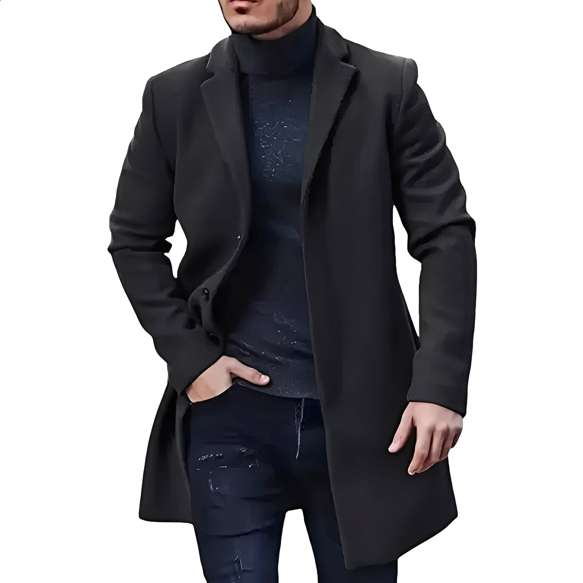 Denis - Chaqueta elegante de tweed de longitud media para hombres