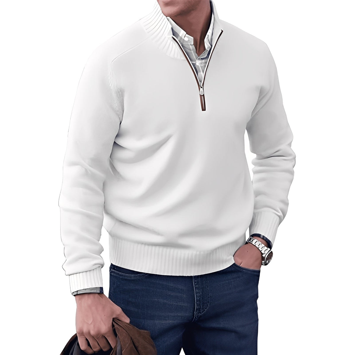 Kian - Moderno suéter de hombre con práctica cremallera