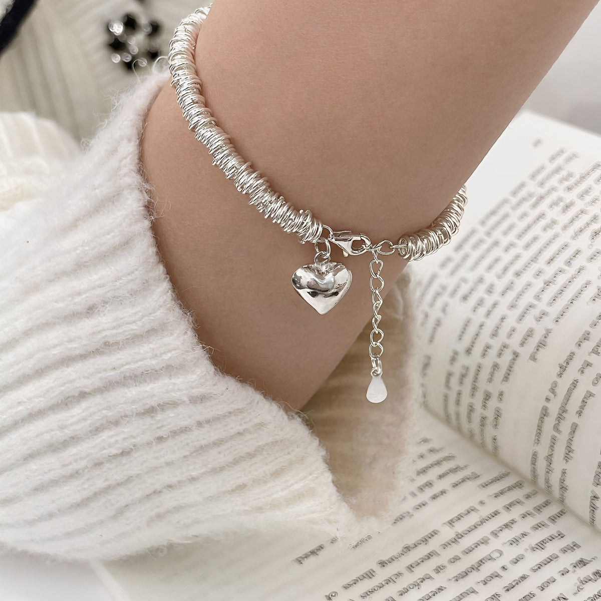 Marie – Pulsera elegante de metal con corazón