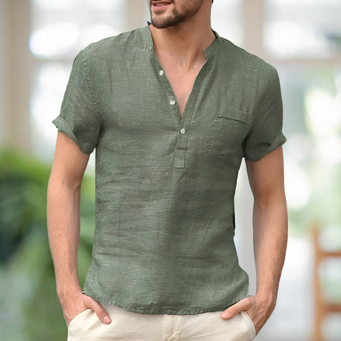 Korbin - Camiseta confortable con cuello en V