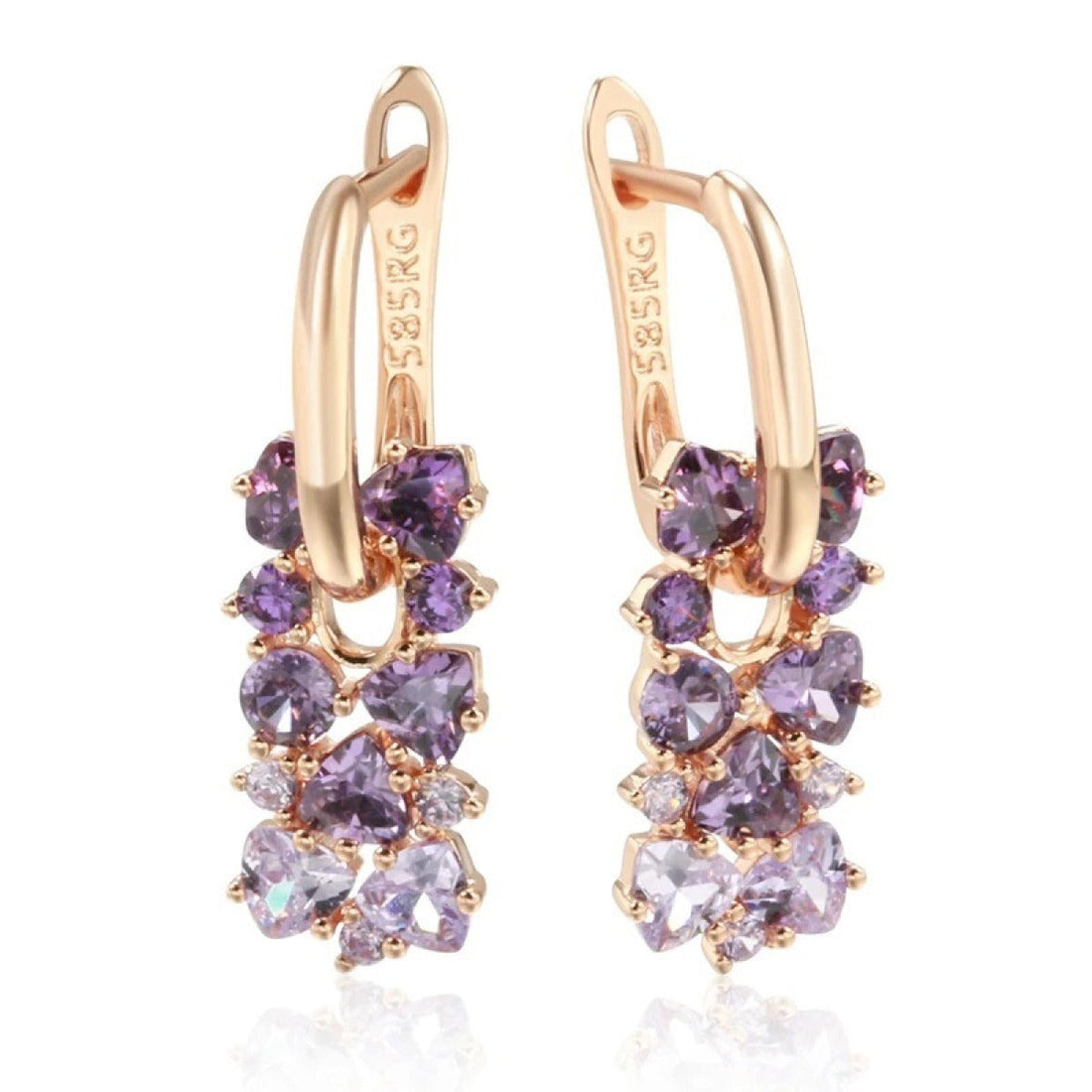Joshi – Pendientes elegantes en tono lila