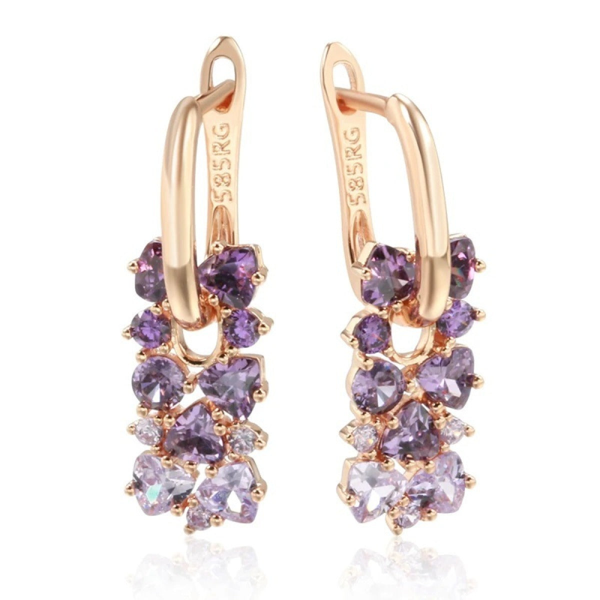 Joshi – Pendientes elegantes en tono lila