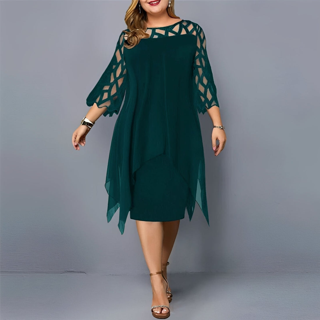 Eleanor - Vestido Midi de Chifón Elegante