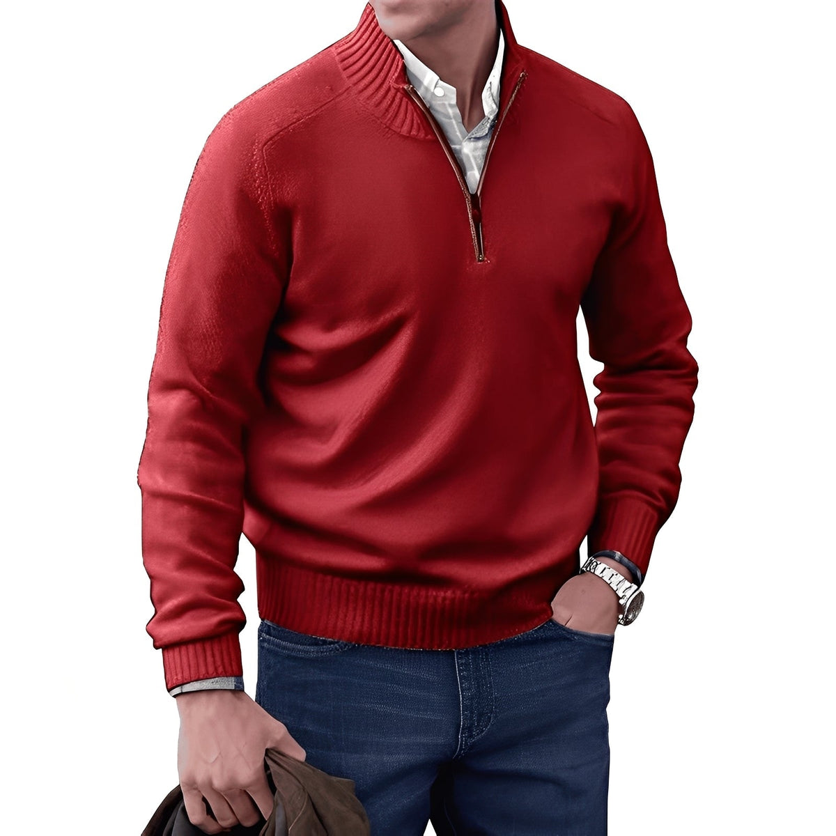 Kian - Moderno suéter de hombre con práctica cremallera