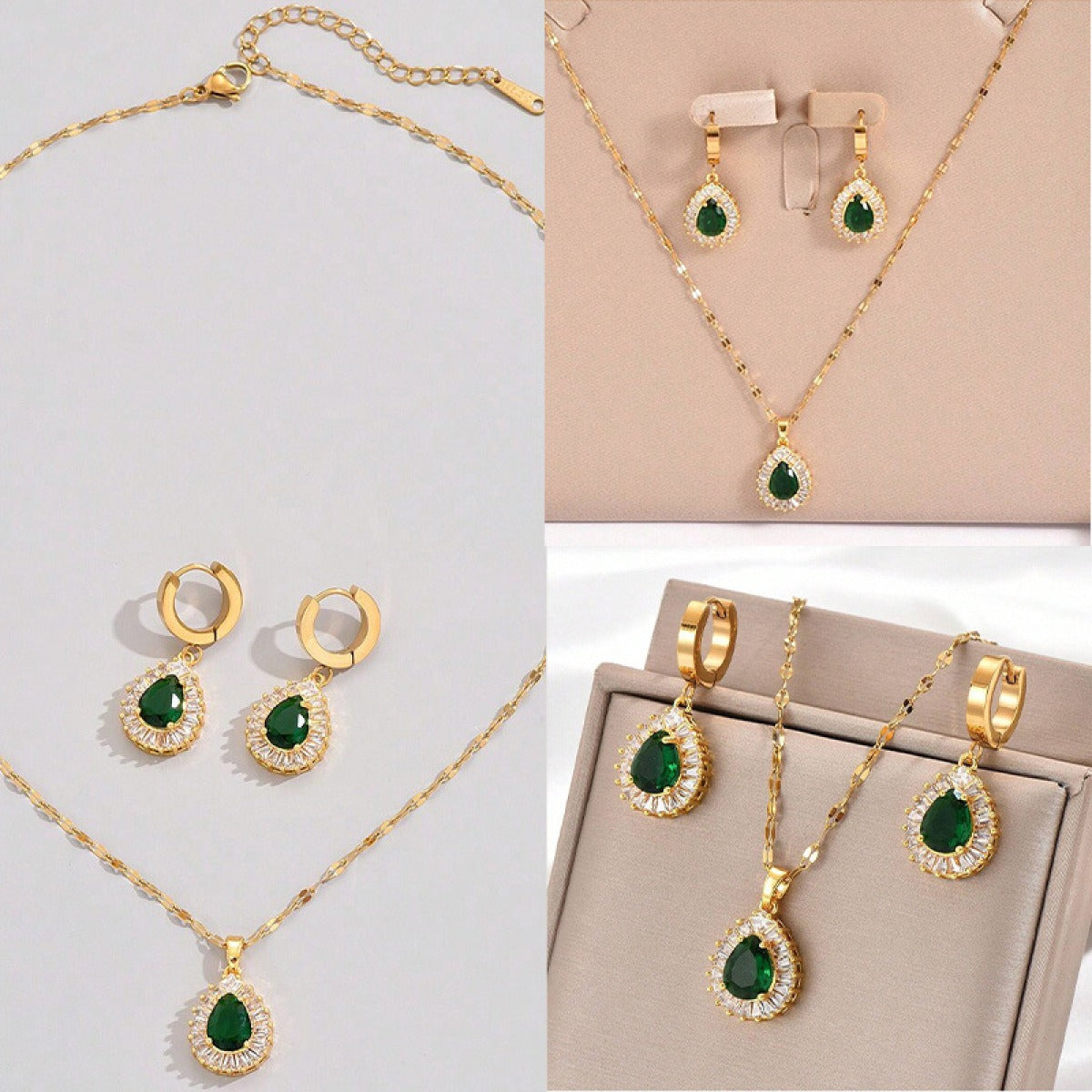Rheya – Set Lysandelle Elegante de Oro y Cristal