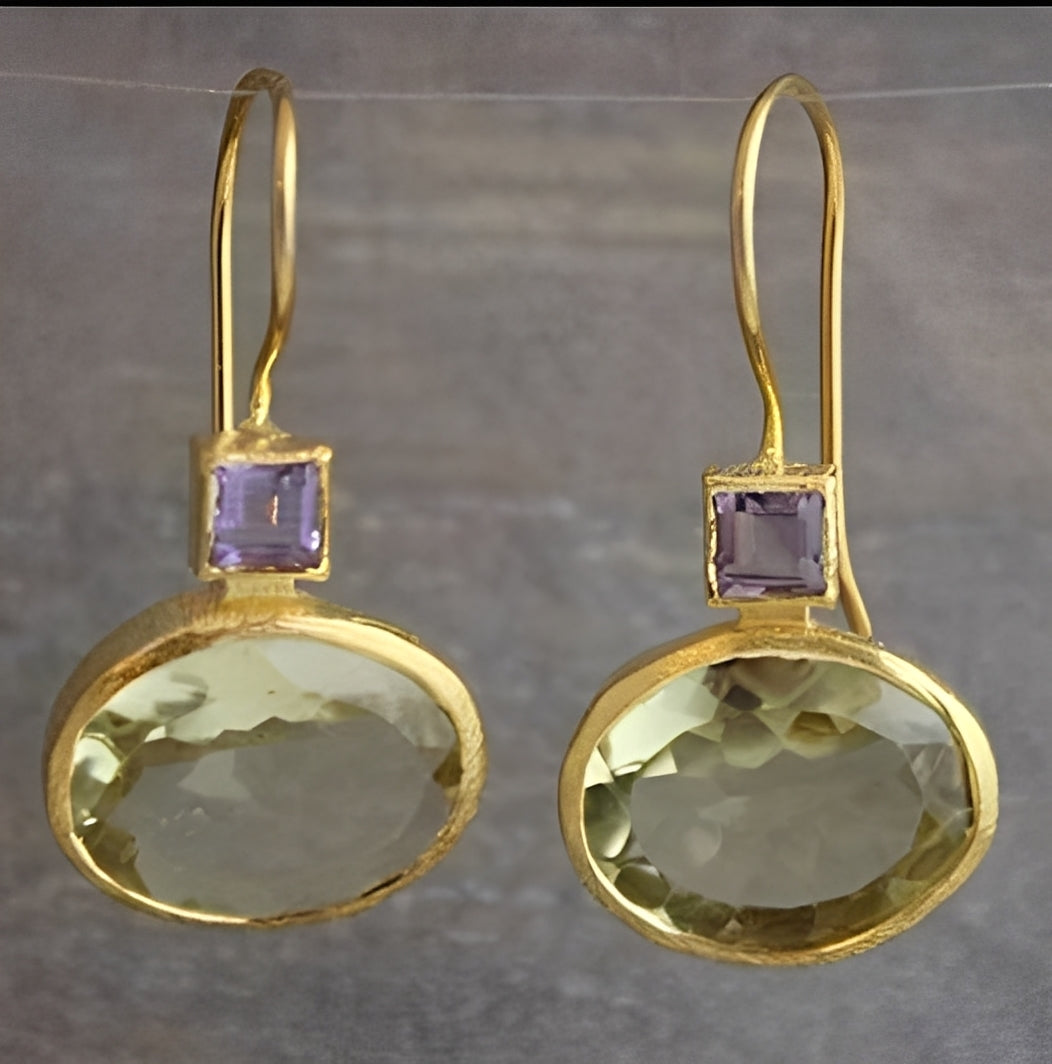 Esmeralda – Pendientes retro con cristales verdes