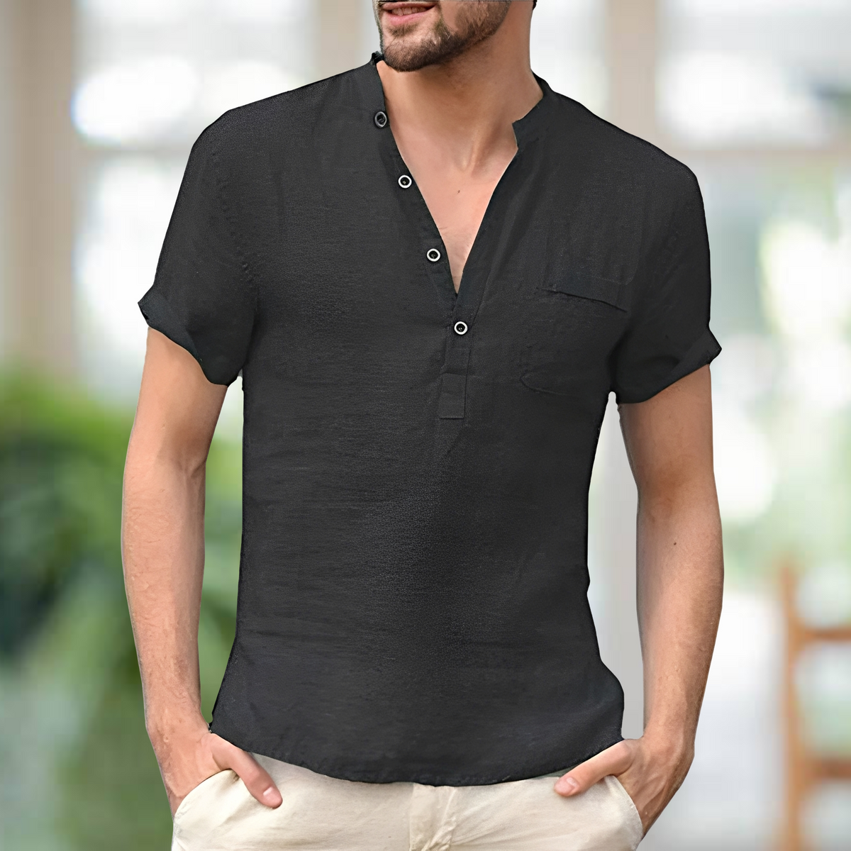 Korbin - Camiseta confortable con cuello en V