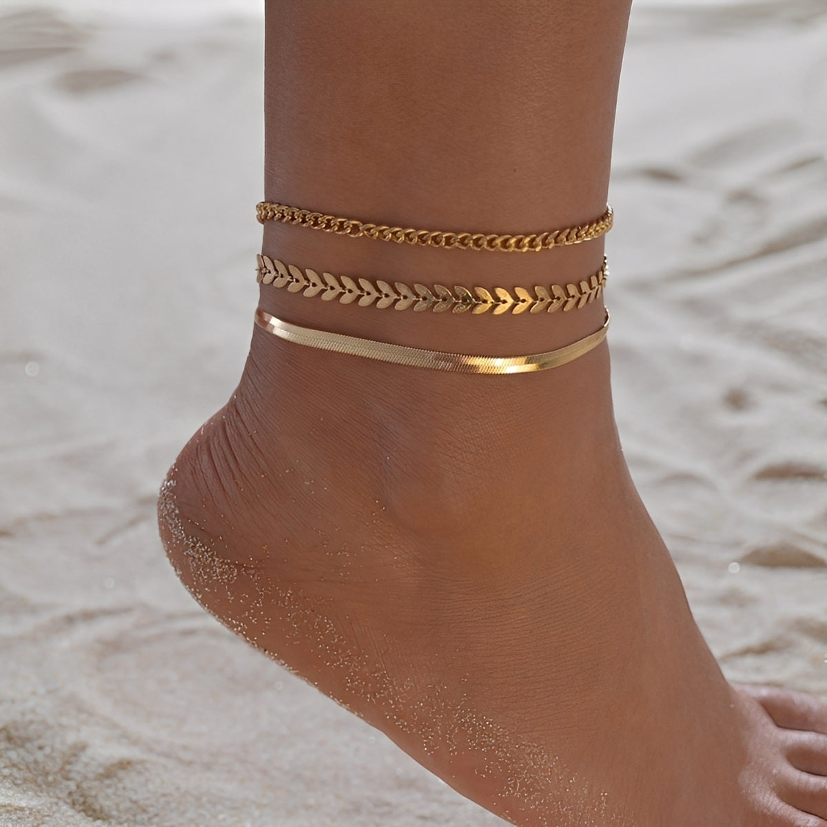Odelia – Pulsera de Tobillo Dorada Elegante