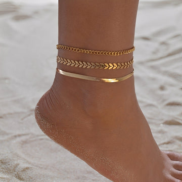 Odelia – Pulsera de Tobillo Dorada Elegante