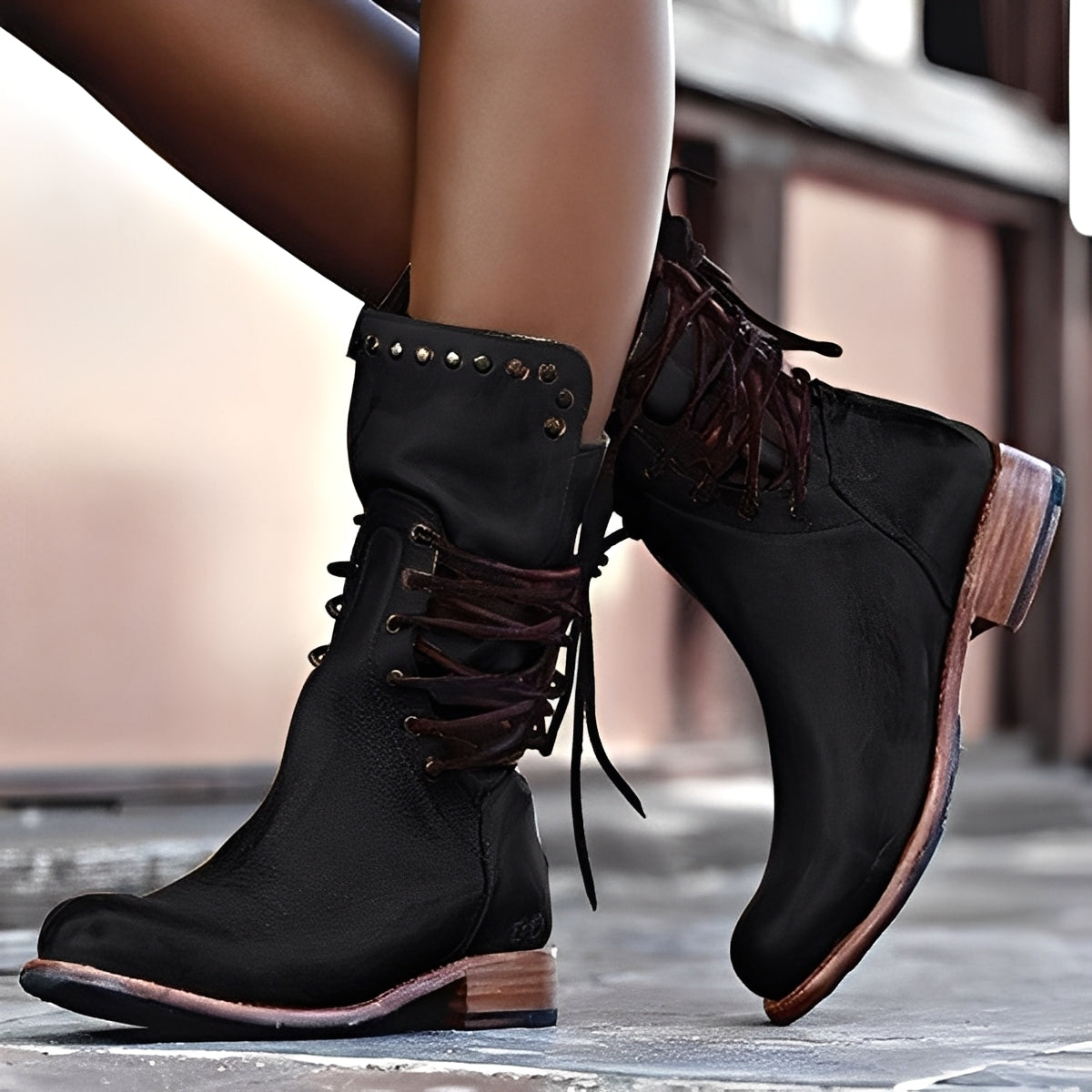 Lenora - Botas Clásicas de Tacón Bajo para Mujer