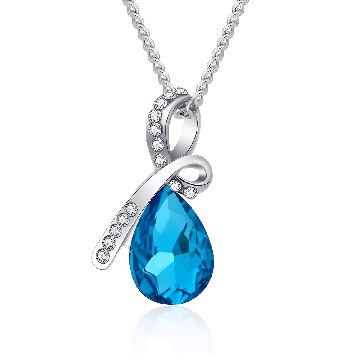 Pilar – Collar de cristal deslumbrante en oro blanco