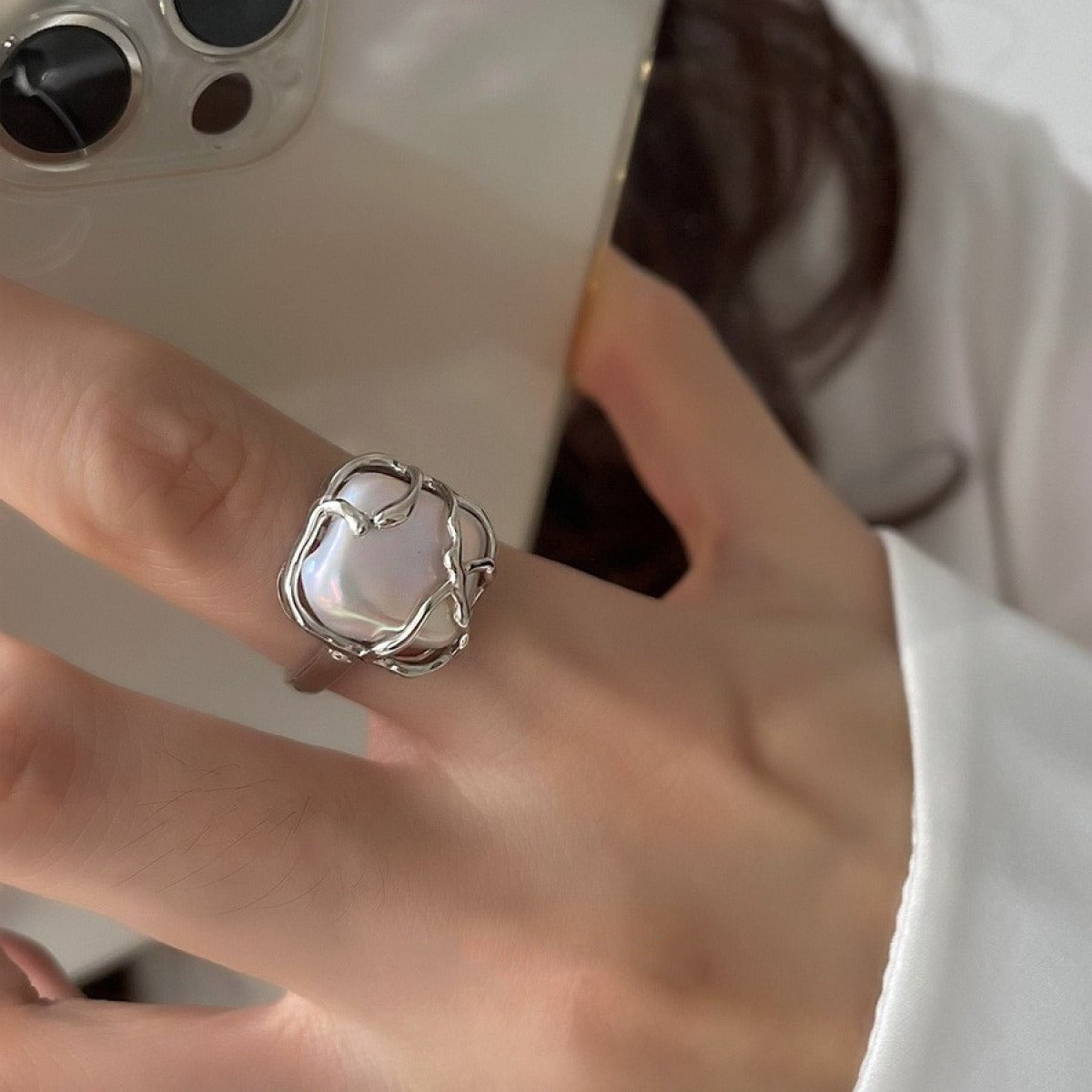 Marian – Anillo de plata con perla