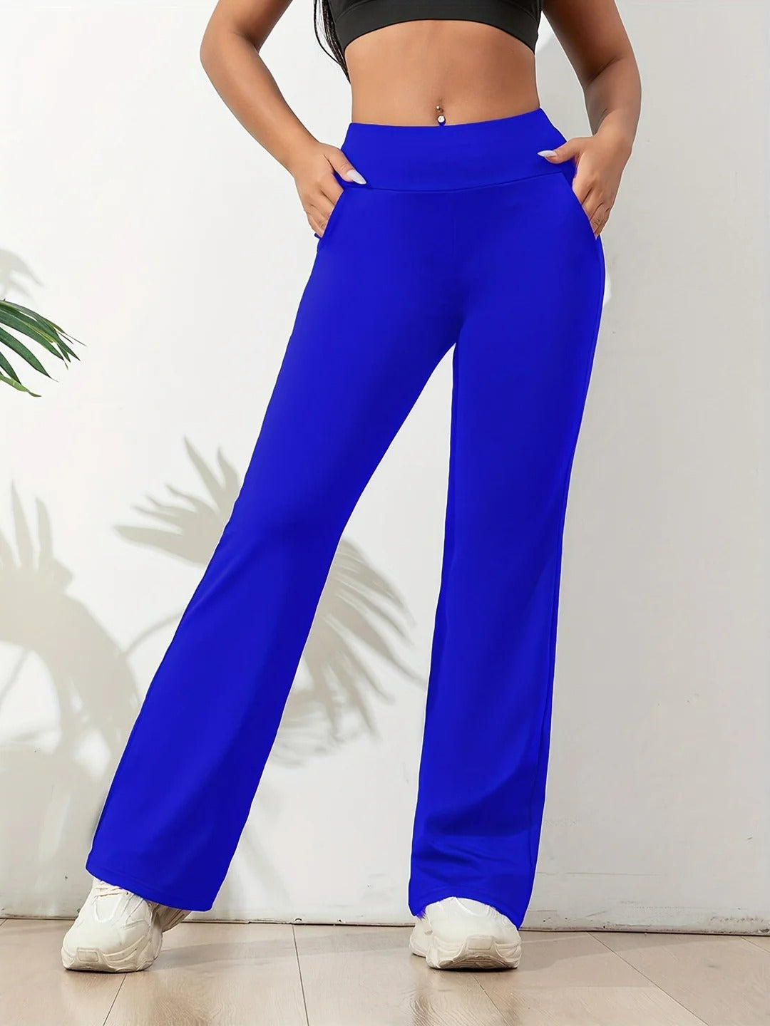 Lucia - Pantalones Acampanados de Cintura Alta Casual