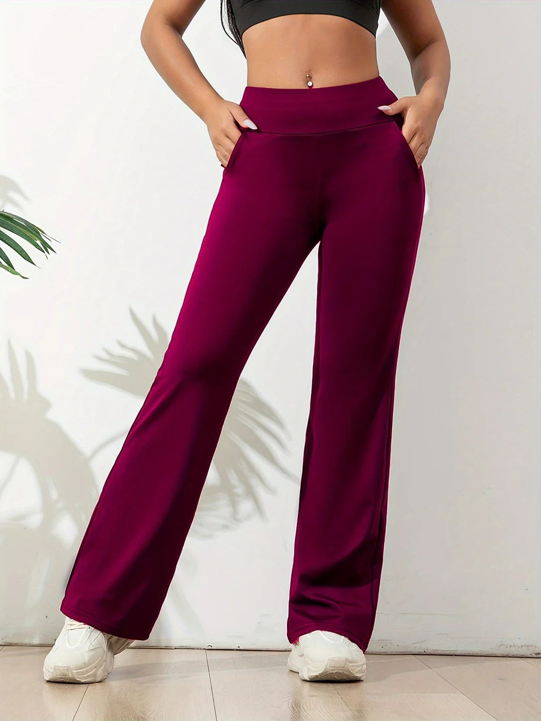 Lucia - Pantalones Acampanados de Cintura Alta Casual