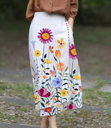 Manda - Elegante falda asimétrica de línea A para damas