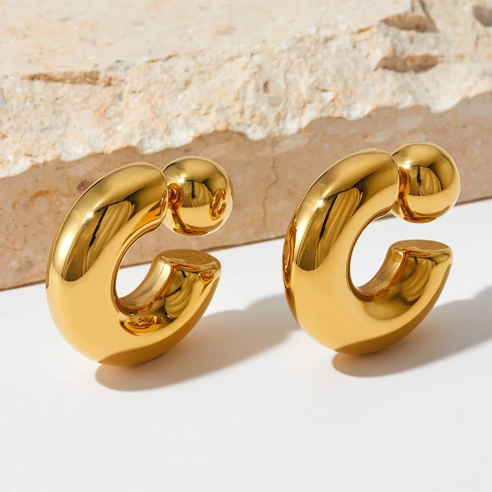 Ayla – Aros gruesos en tono dorado