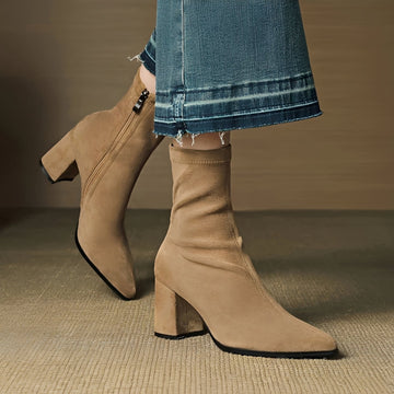 Mikayla - Botas Casuales con Tacón y Cremallera