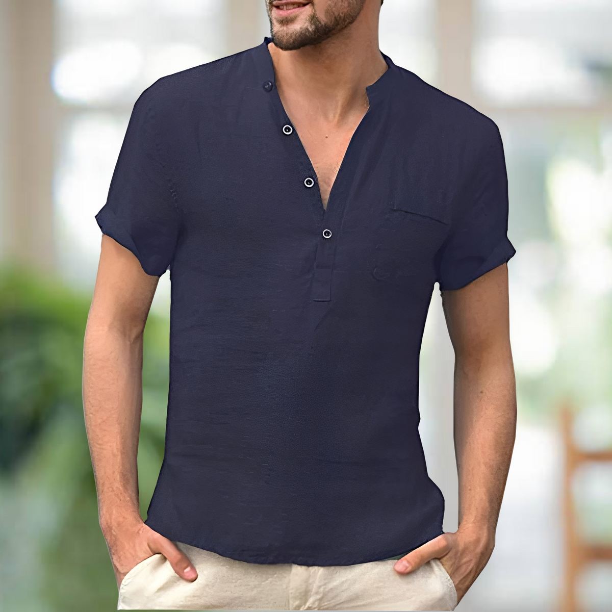 Korbin - Camiseta confortable con cuello en V