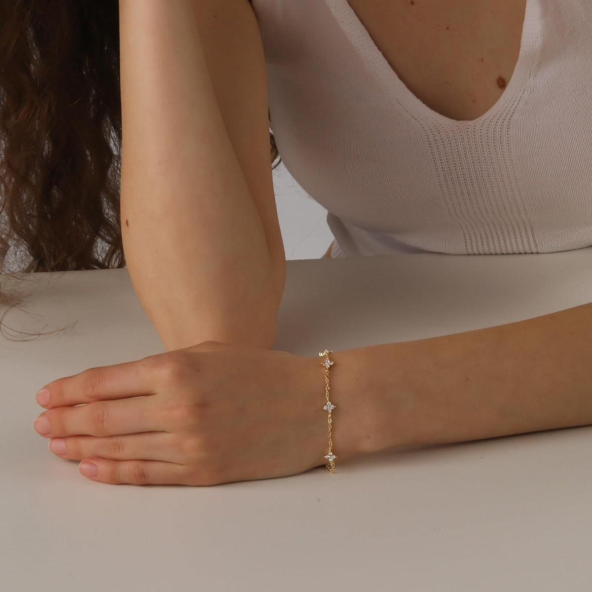 Soline – Pulsera Cadena de Cristal Claro