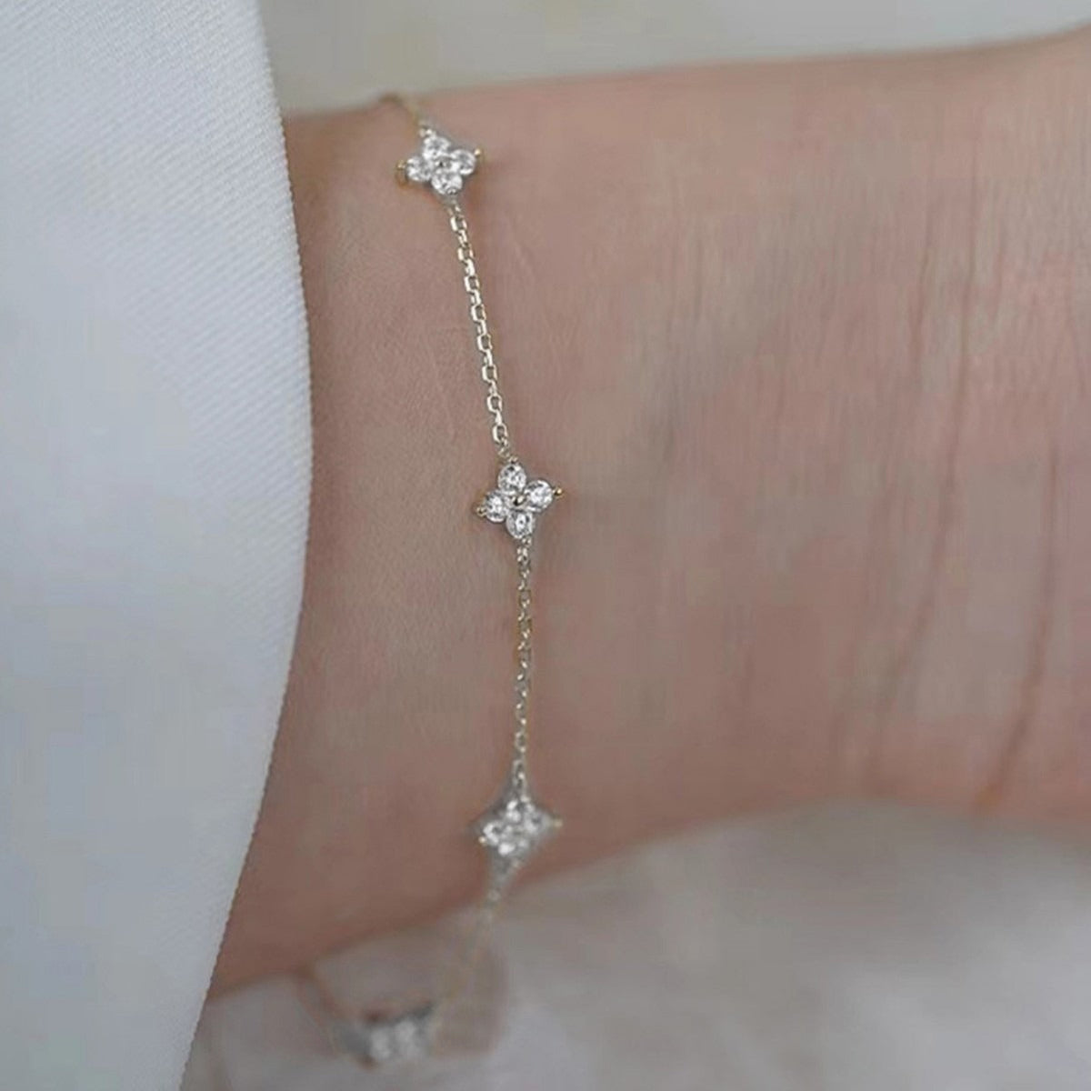 Soline – Pulsera Cadena de Cristal Claro
