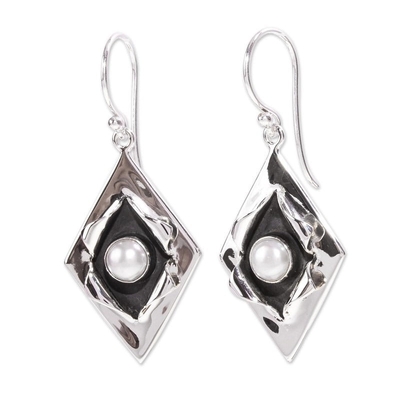 Nova – Pendientes vintage elegantes de perlas y plata