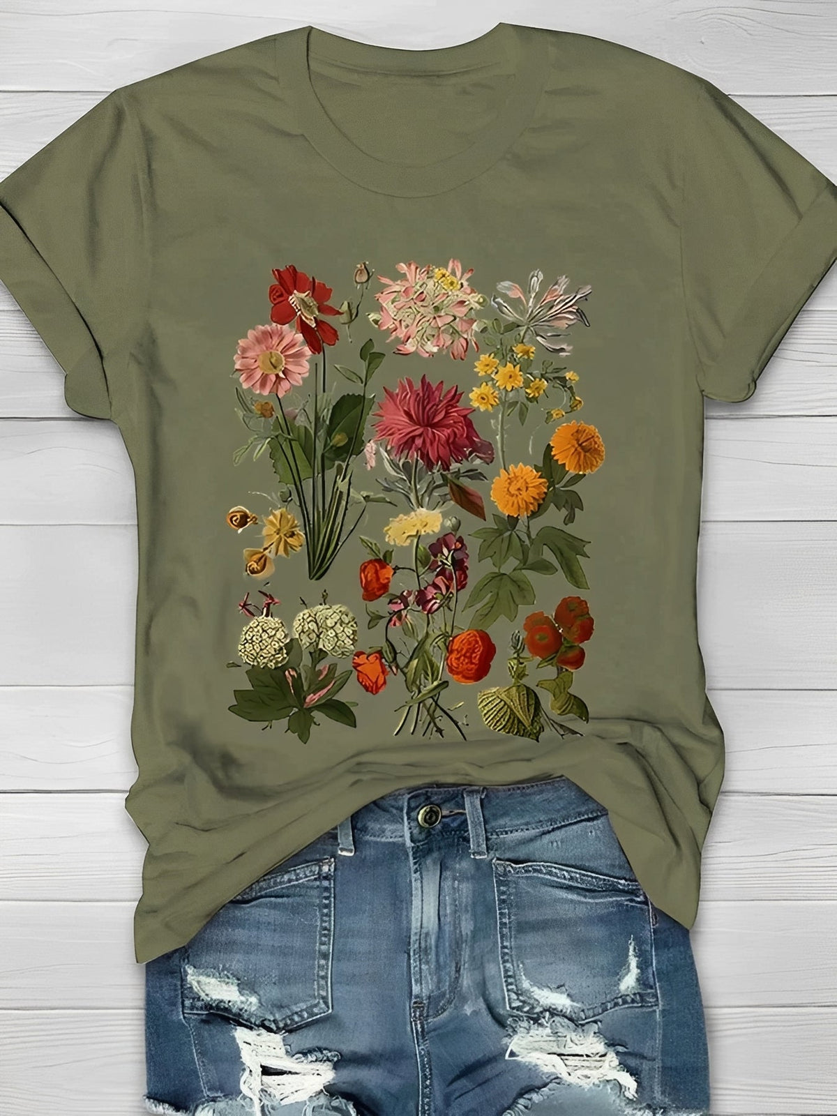 Annalise - Elegante camiseta con estampado floral para damas