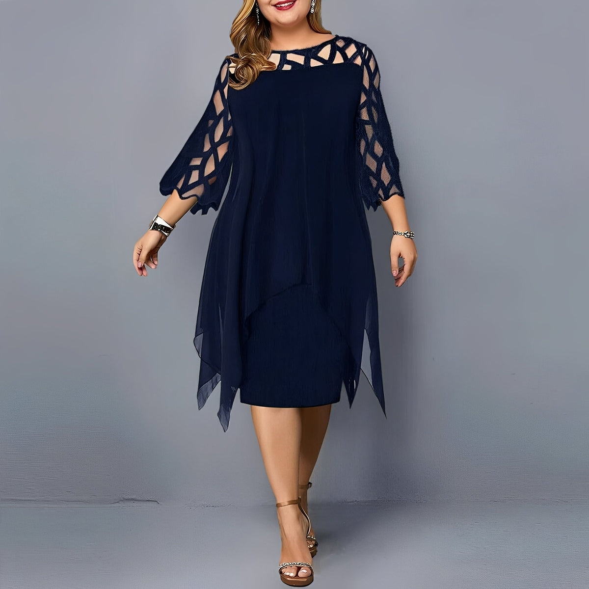 Eleanor - Vestido Midi de Chifón Elegante