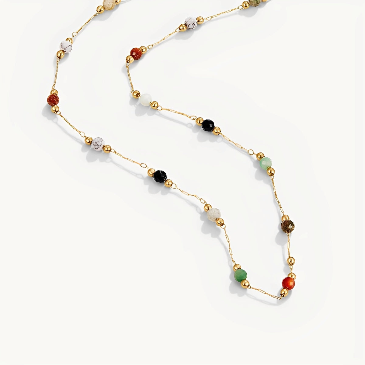 Malou – Collar de eslabones multicolores con perlas
