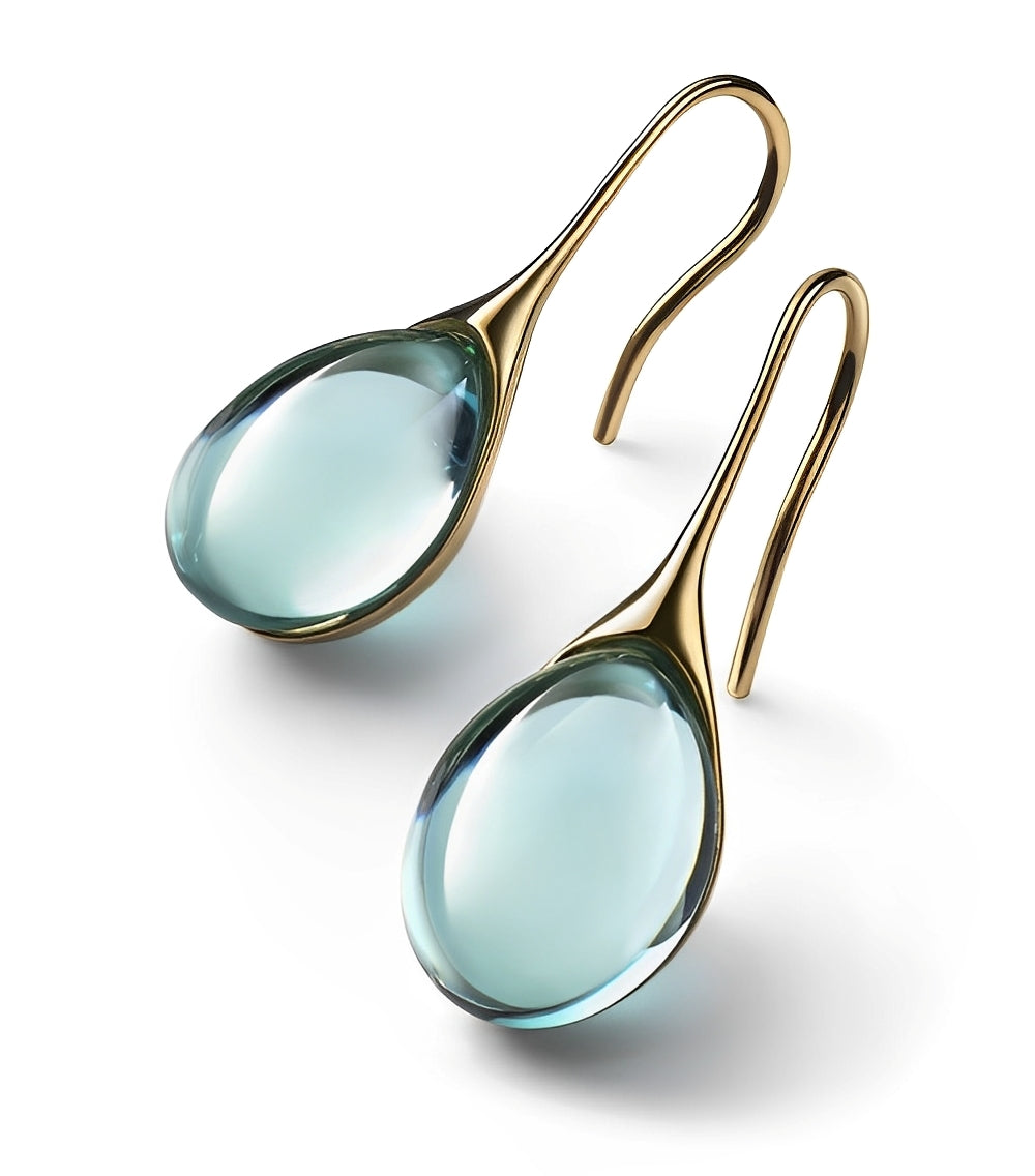 Karen – Pendientes colgantes de cristal en tonos dorados y plateados