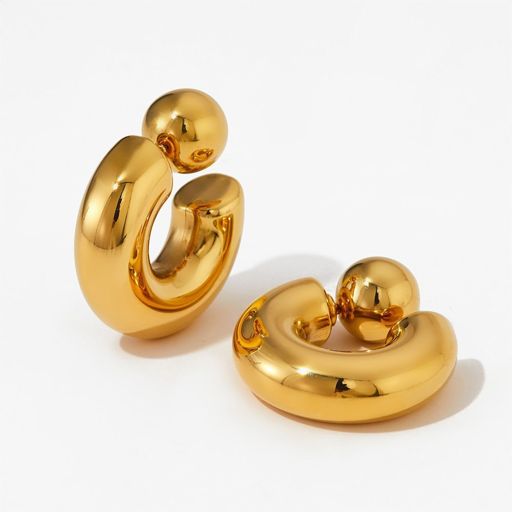 Ayla – Aros gruesos en tono dorado