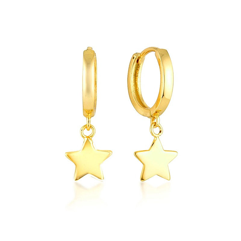 Stellia – Pendientes en forma de estrella con cinco puntas en tono dorado
