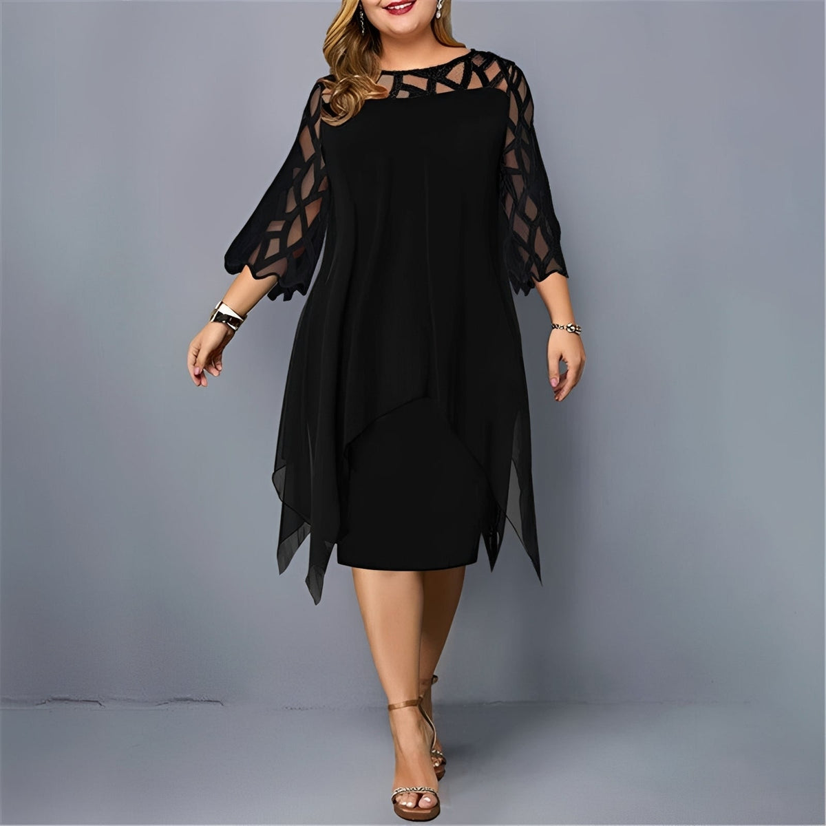 Eleanor - Vestido Midi de Chifón Elegante