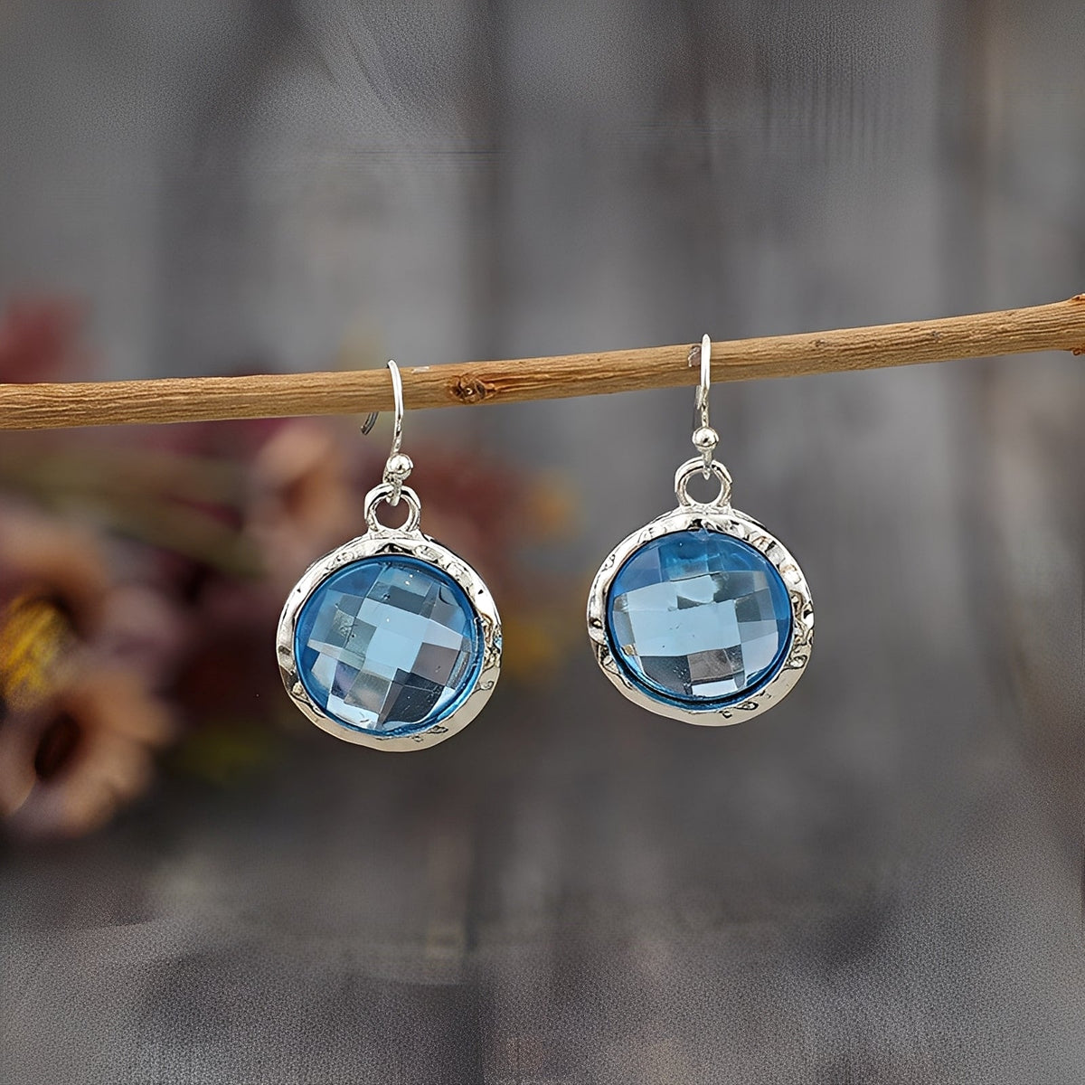Azura – Pendientes de cristales azules vintage
