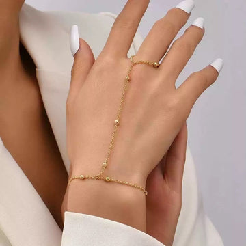 Lisa – Pulsera cadena de perlas y guantes