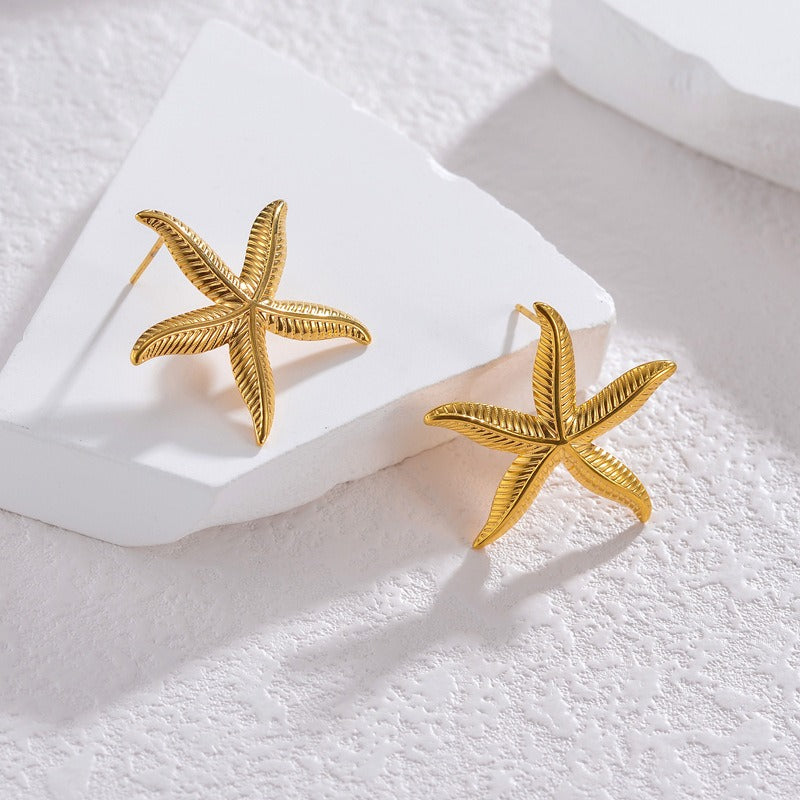 Pien – Pendientes dorados de estrella de mar