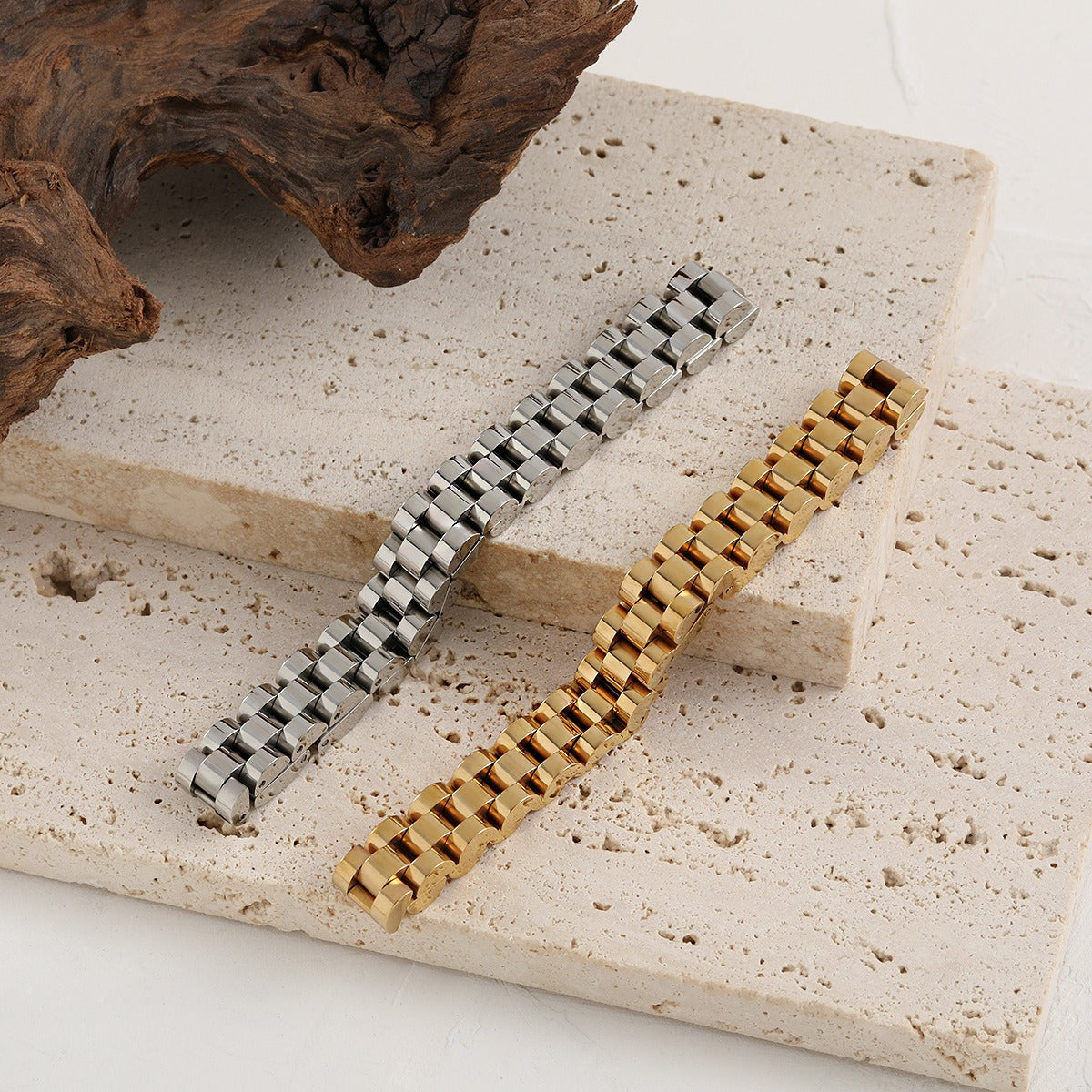 Bianca – Pulsera de cadena cubana tipo reloj