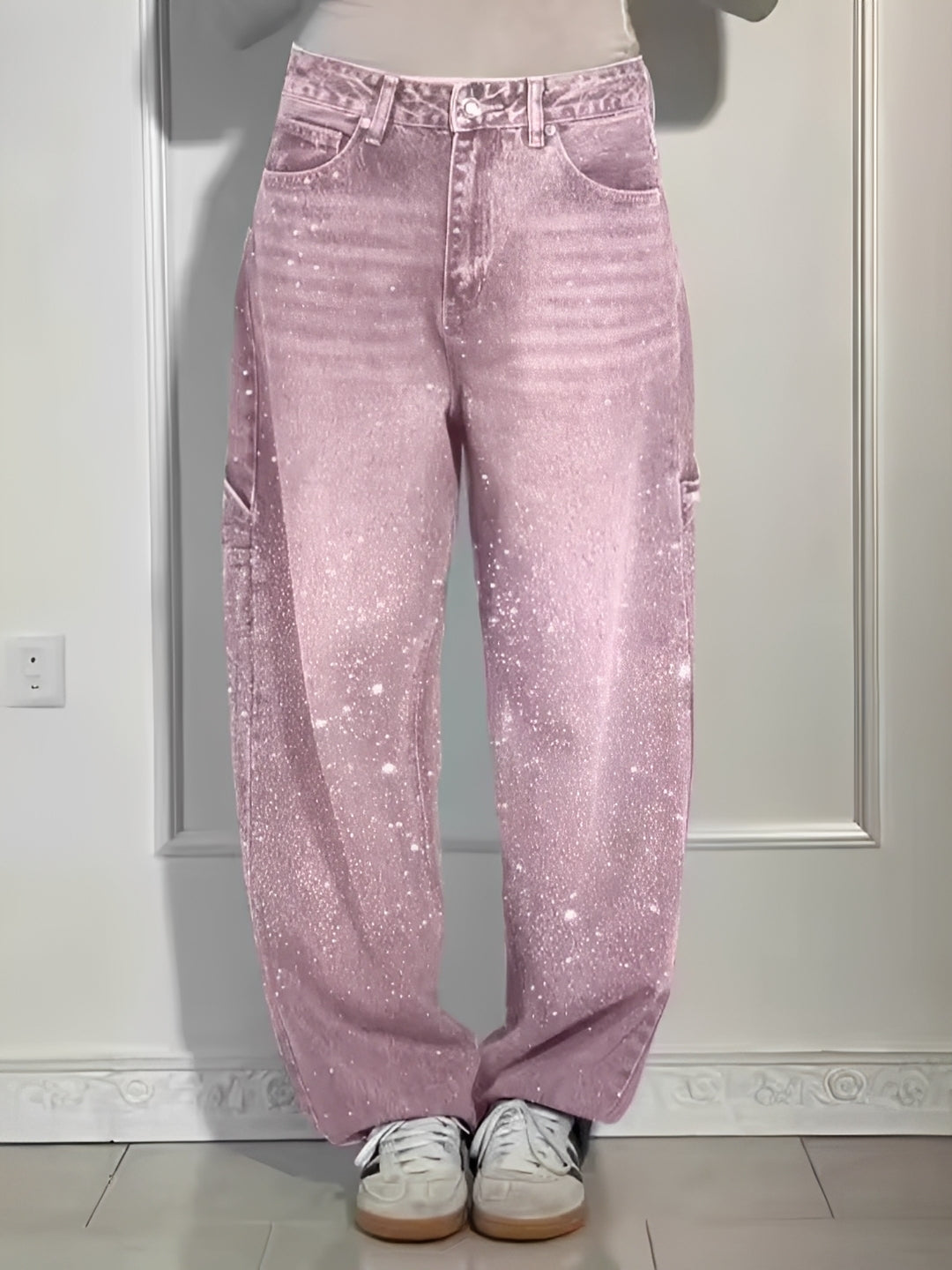 Sami - Jeans de Pierna Ancha con Brillos
