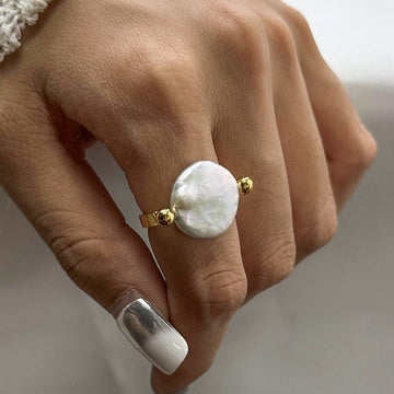 Sabby – Anillo reversible con perla barroca
